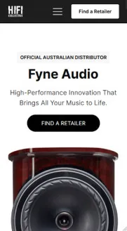 HiFi Collective website for Fyne Audio, the official Australian distributor