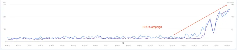 Marketing Campaign Results Google Search Console Screenshot