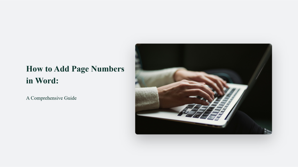 How To Add Page Numbers In Word: A Comprehensive Guide How To Add Page Numbers In Word