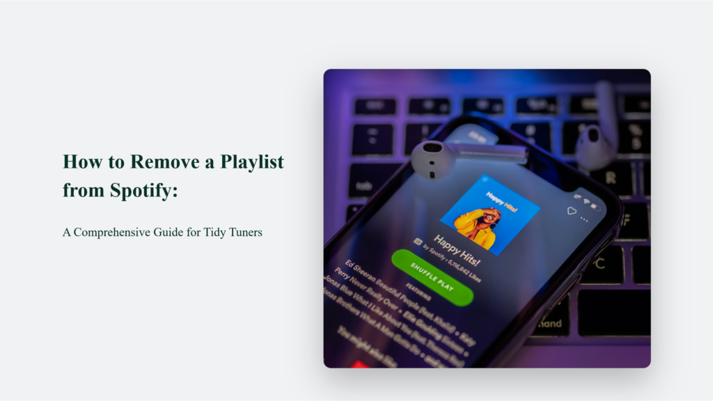 Step-By-Step Comprehensive Guide Displayed On A Tablet For Deleting A Playlist In Spotify App.