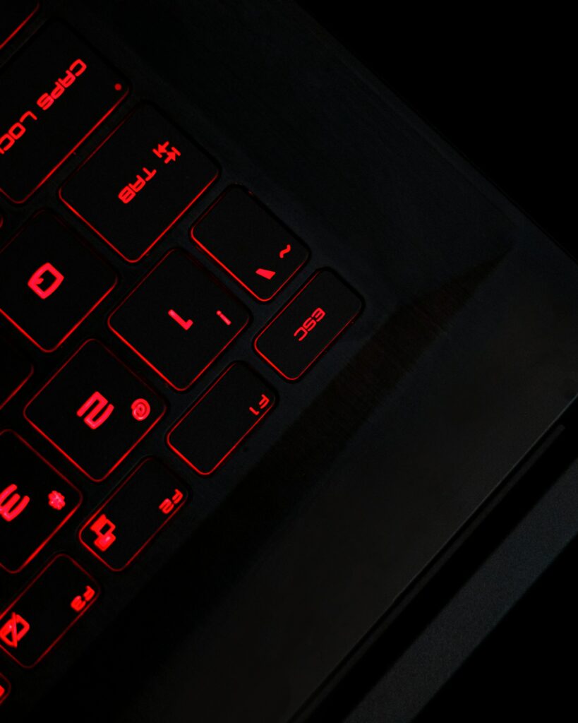 A close up of a keyboard showcasing how to update BIOS MSI.