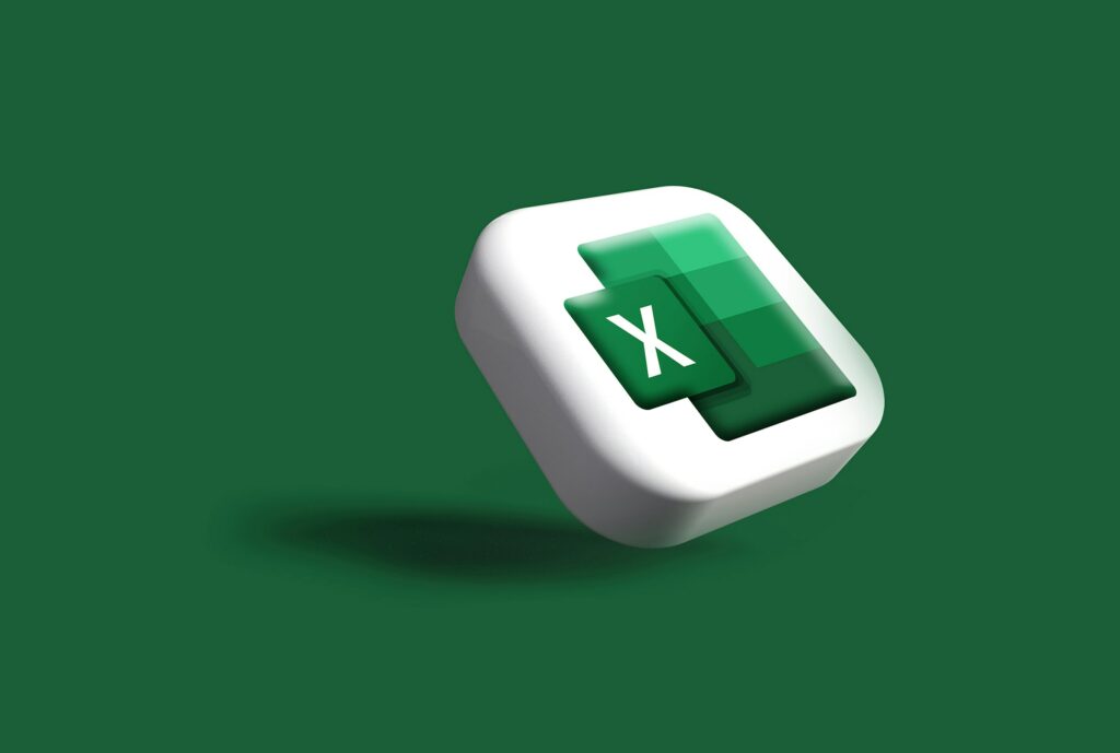 Excel icon on a green background.