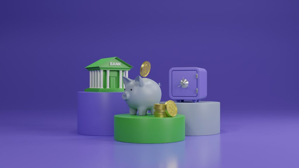 An Innovative Piggy Bank On A Vibrant Purple Background.