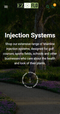 A website for a EZ-FLO that sells irrigation systems.