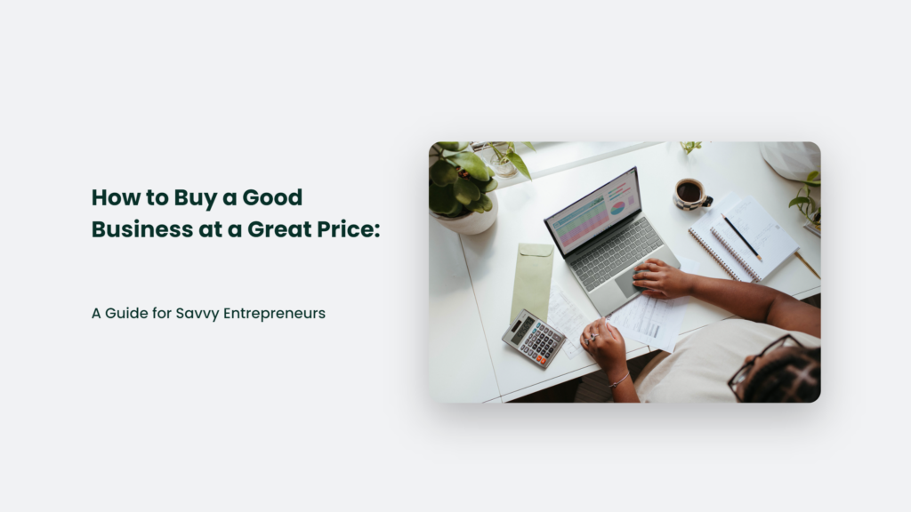 How To Buy A Good Business At A Great Price: A Guide For Savvy Entrepreneurs How To Buy A Good Business At A Great Price