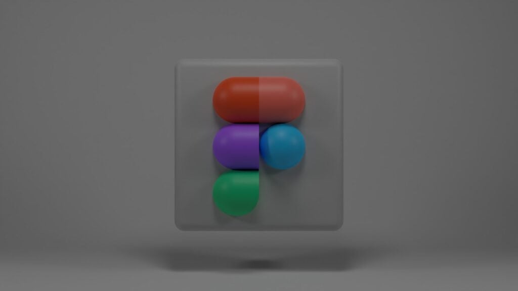 A multi-colored pill 3D model on a grey background.