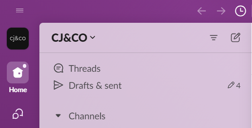 A Purple Screen With The Cisco App On It, Displaying The Slack Interface.