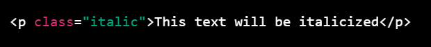 How To Italicize In Css