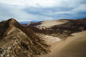 Atacama desert sand dunes in Chile.